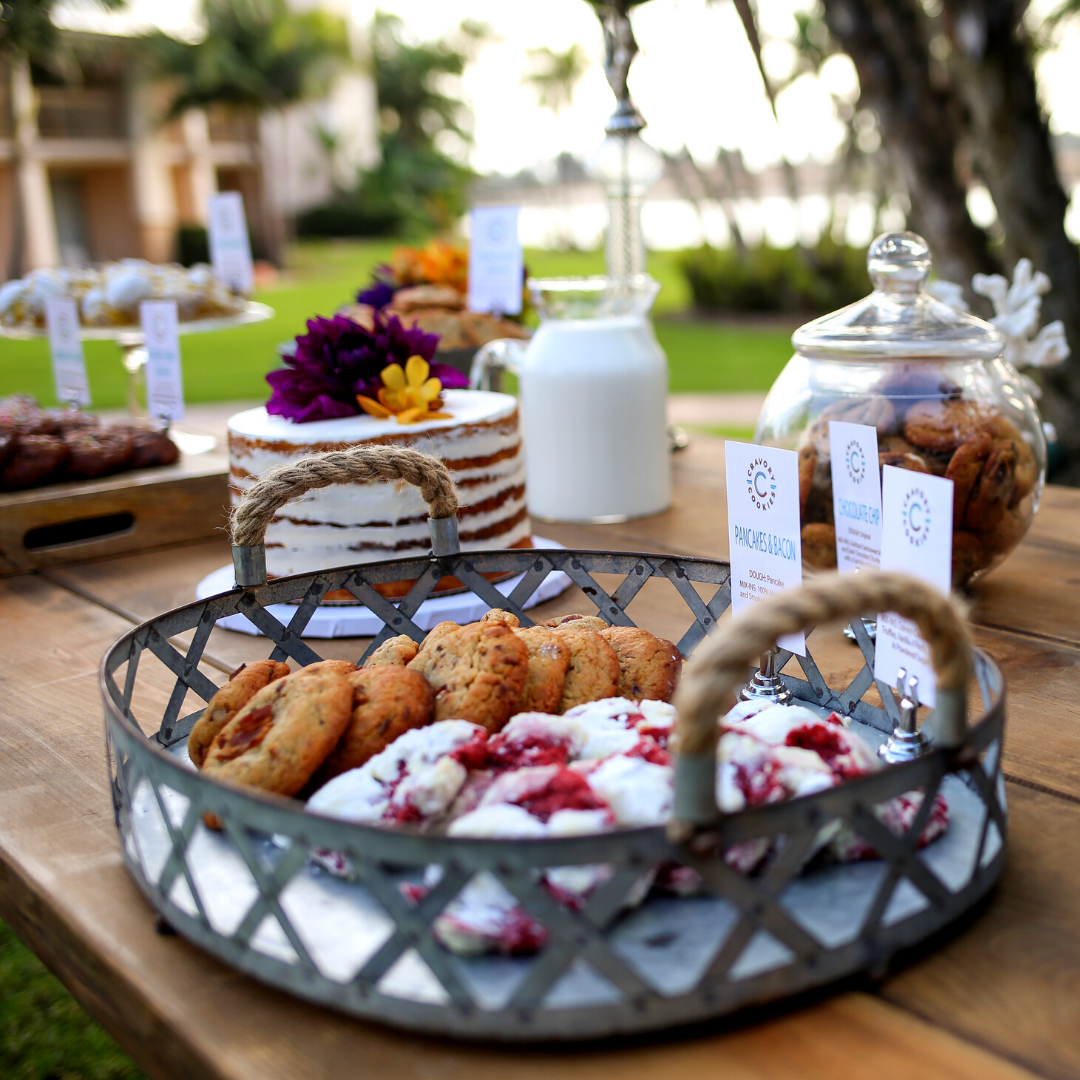 Wedding Cookie Table - Cravory Signature Cookies Displayed on Wedding Table