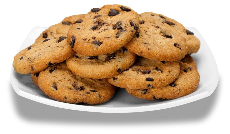 Chocolate chip cookies on plate