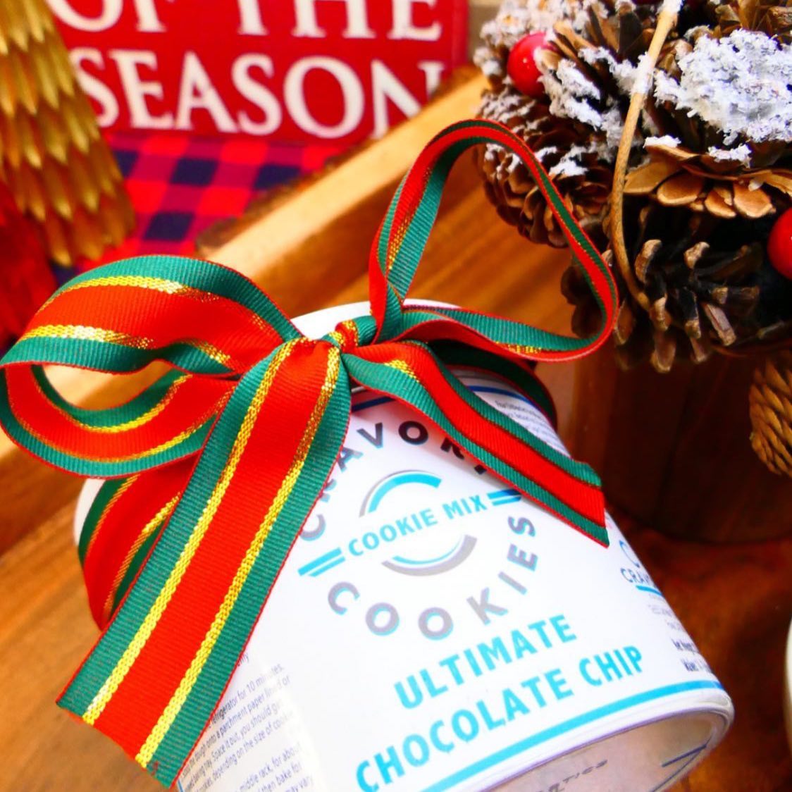 Cookie mix wrapped in a bow