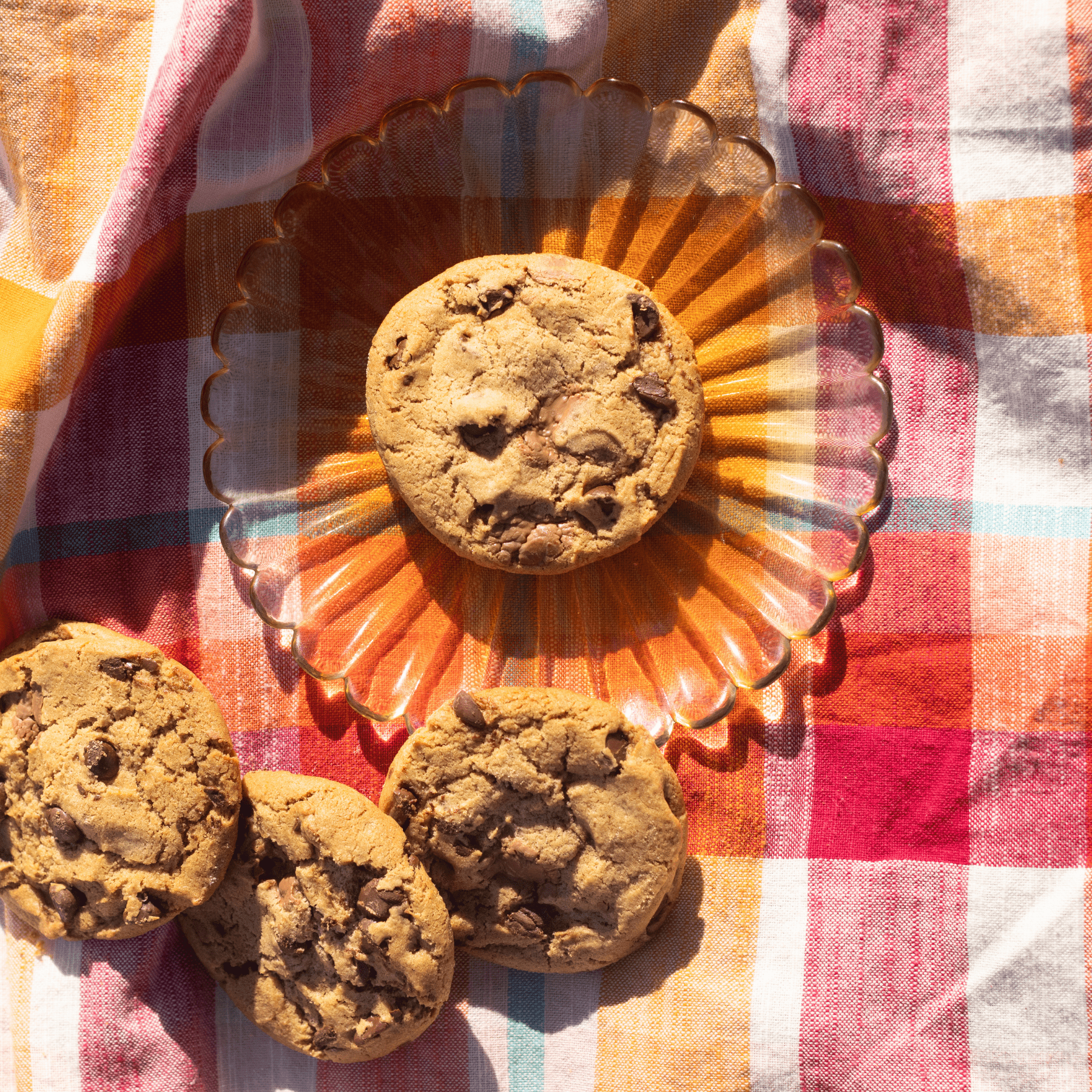 Ultimate Chocolate Chip Cookies flatlay