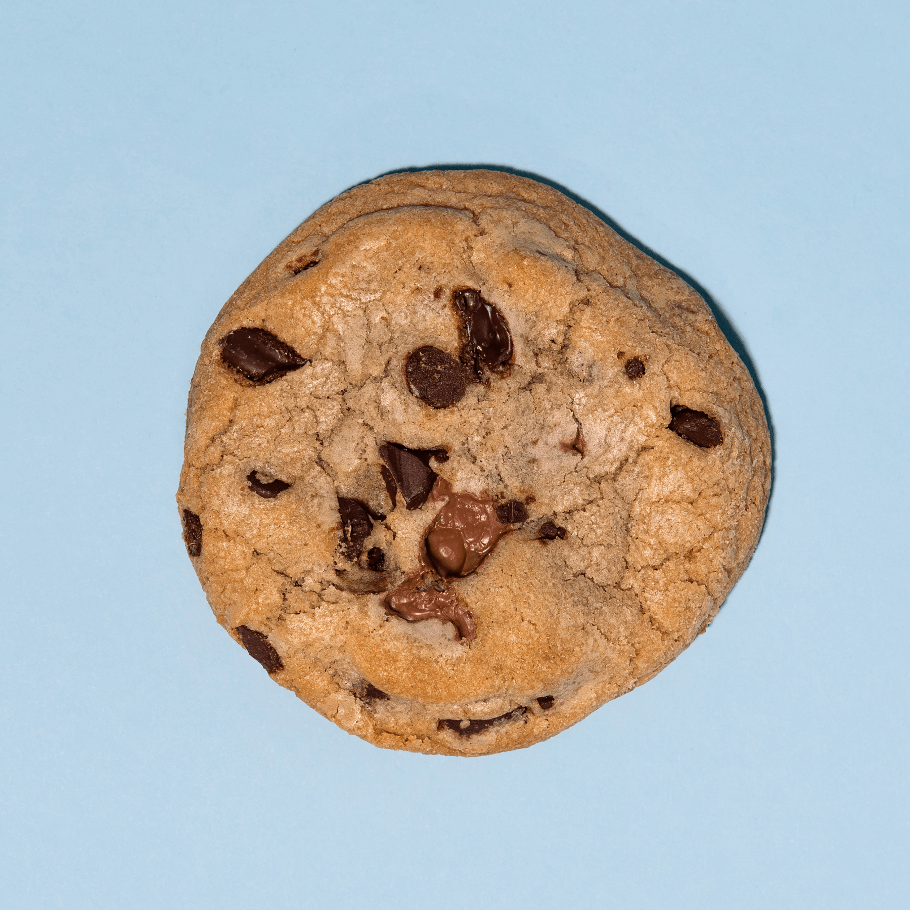 Ultimate chocolate chip cookie flatlay