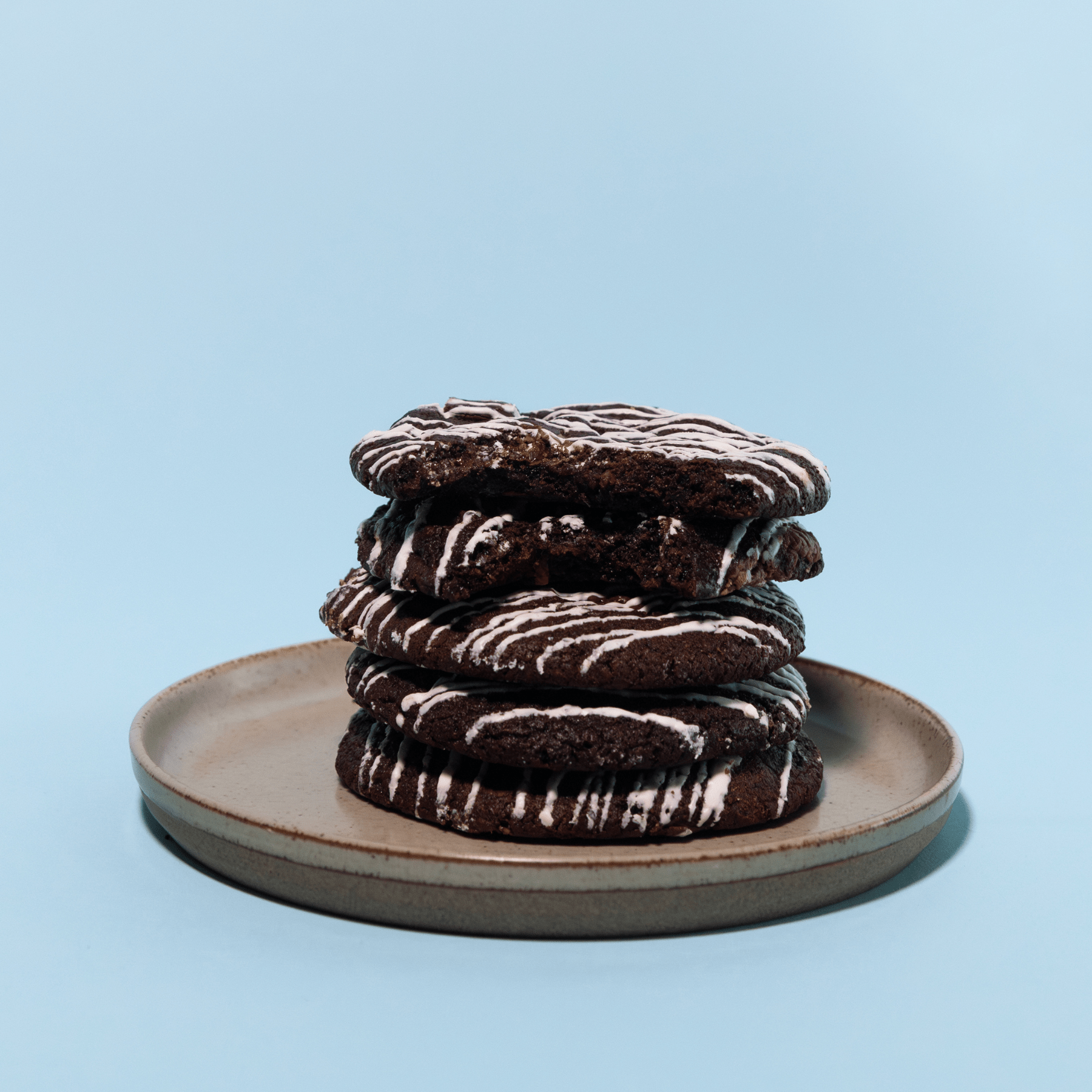 Chocolate Truffle Cookies stacked