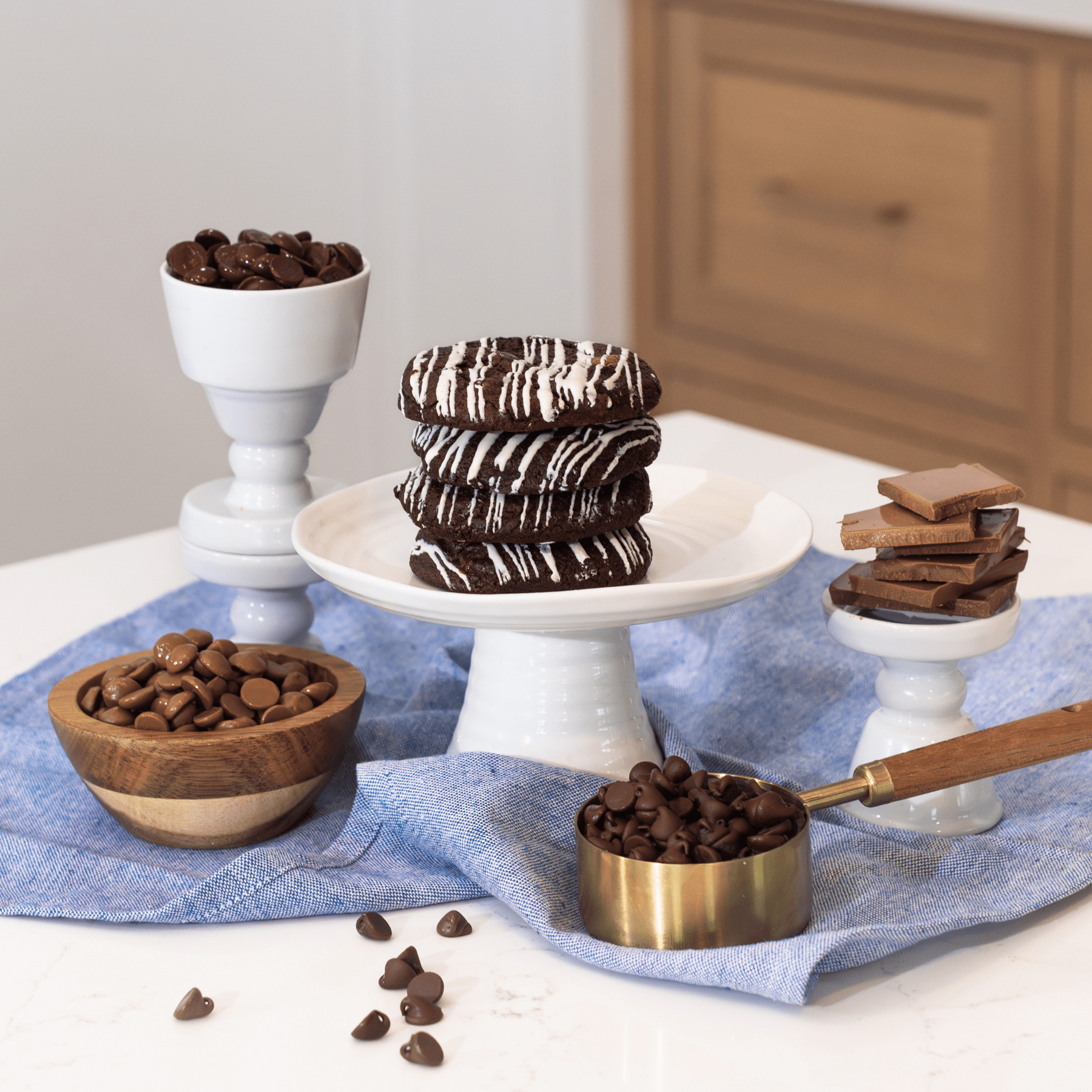 Chocolate Truffle Cookies stacked