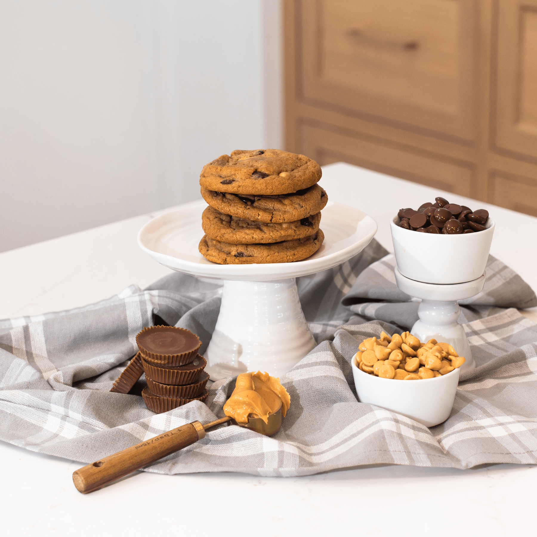 PB Overload Cookies stacked