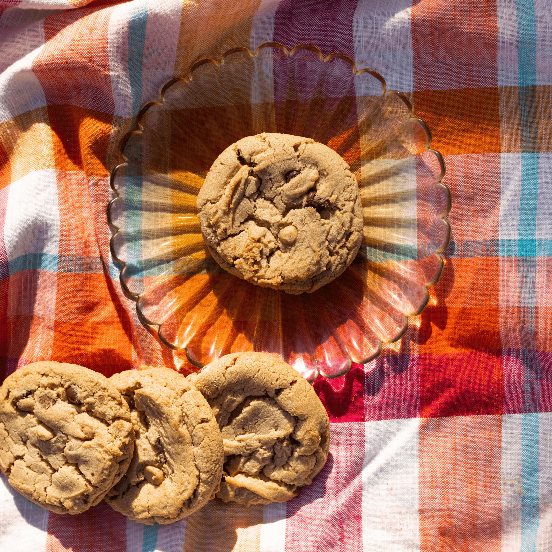 PB Overload Cookies in flatlay