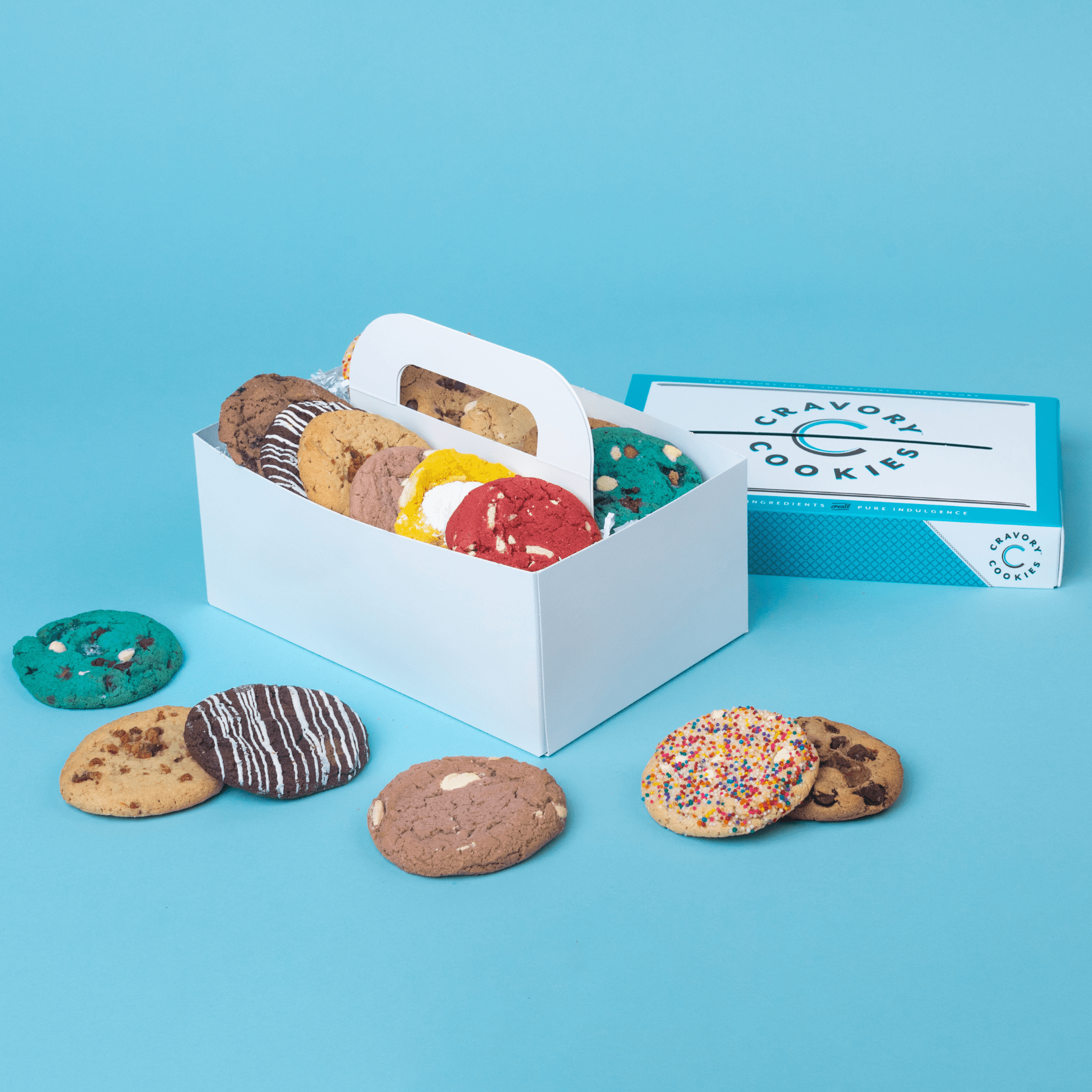 Assorted cookies in box