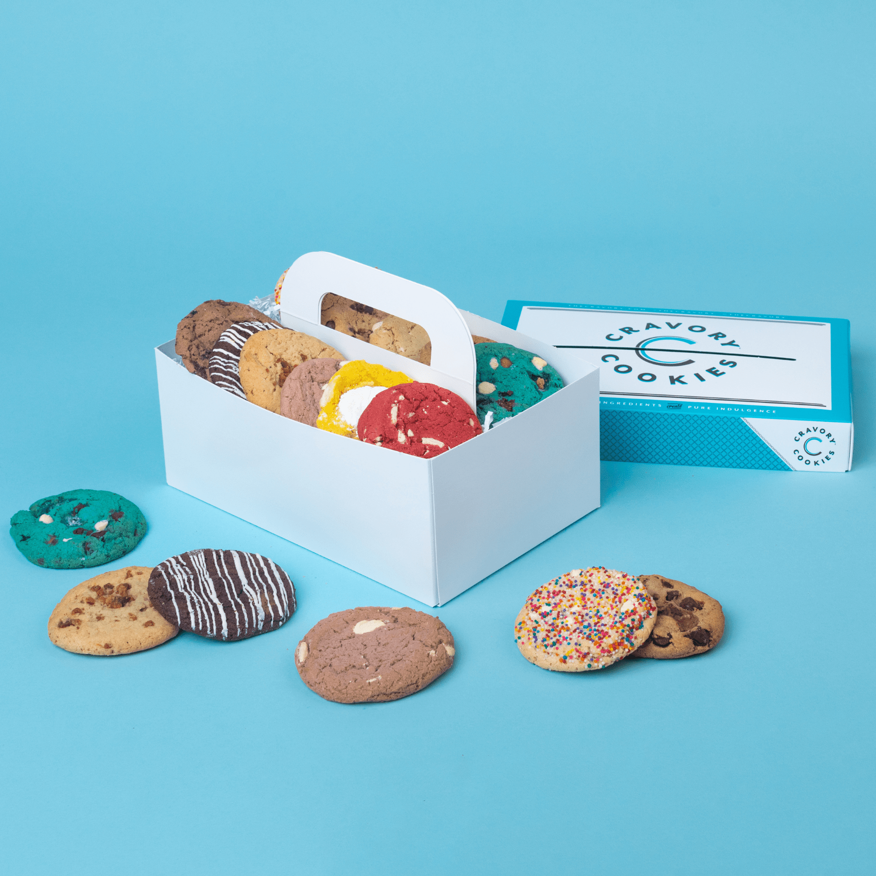 assorted cookies in box