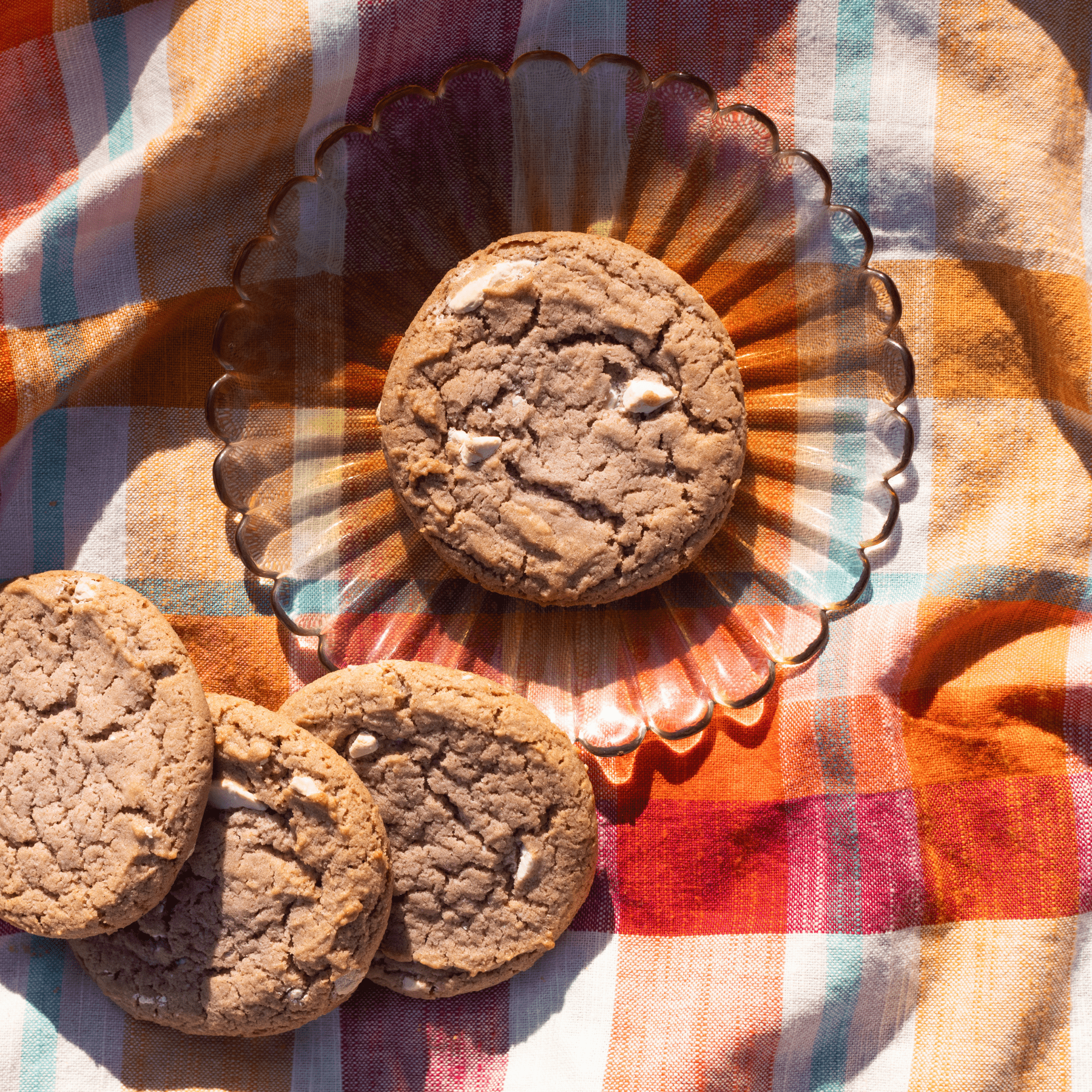 taro cookies  in flatlay