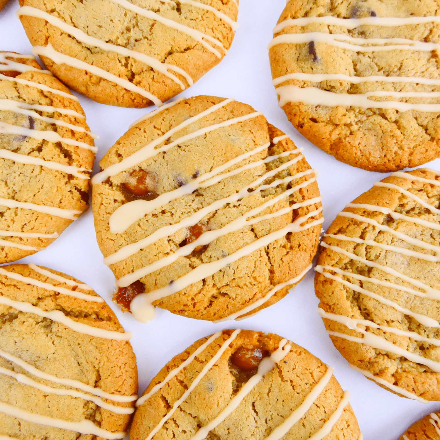 Caramel Blondie Brownie Cookies Flatlay