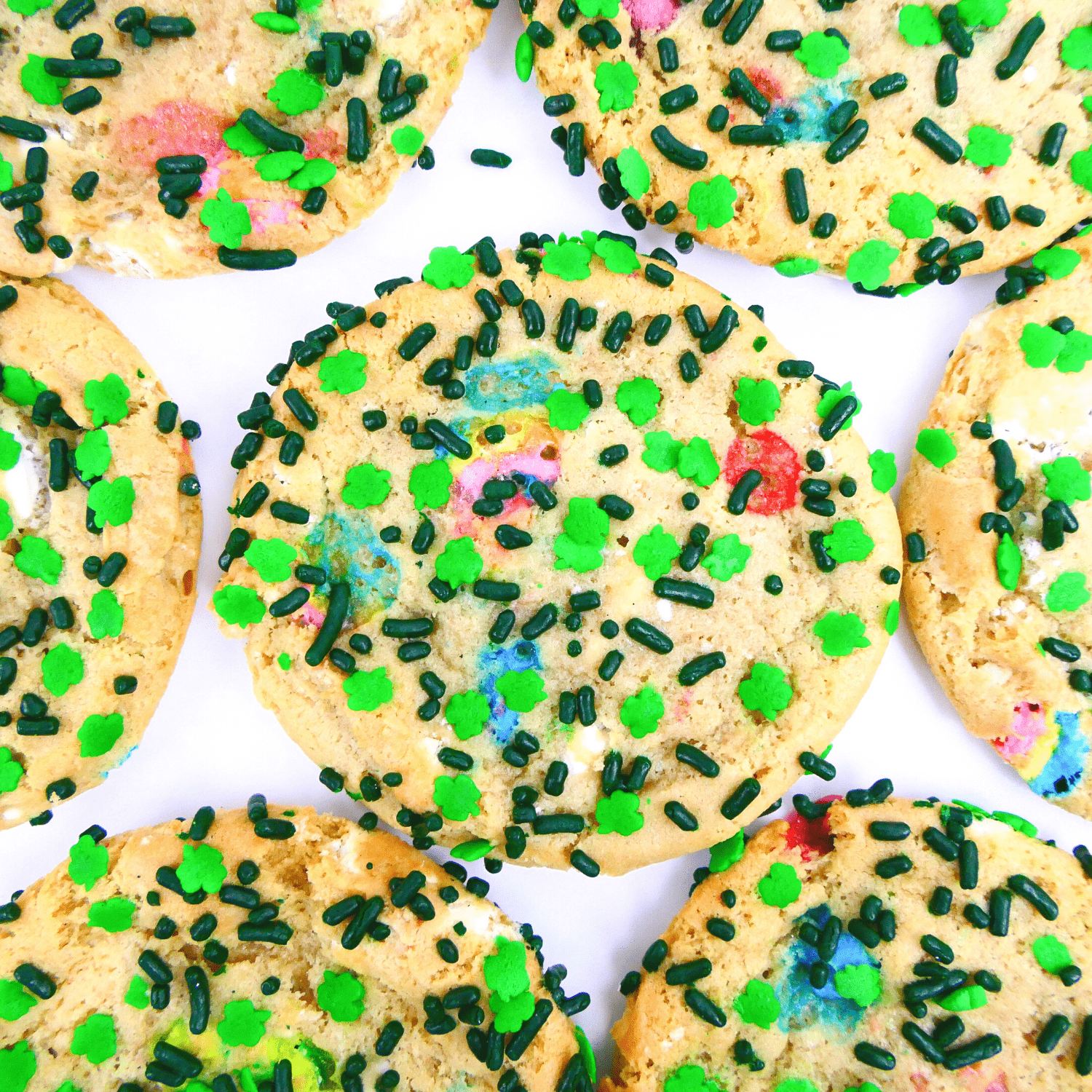 Lucky Charm Cookies Flatlay
