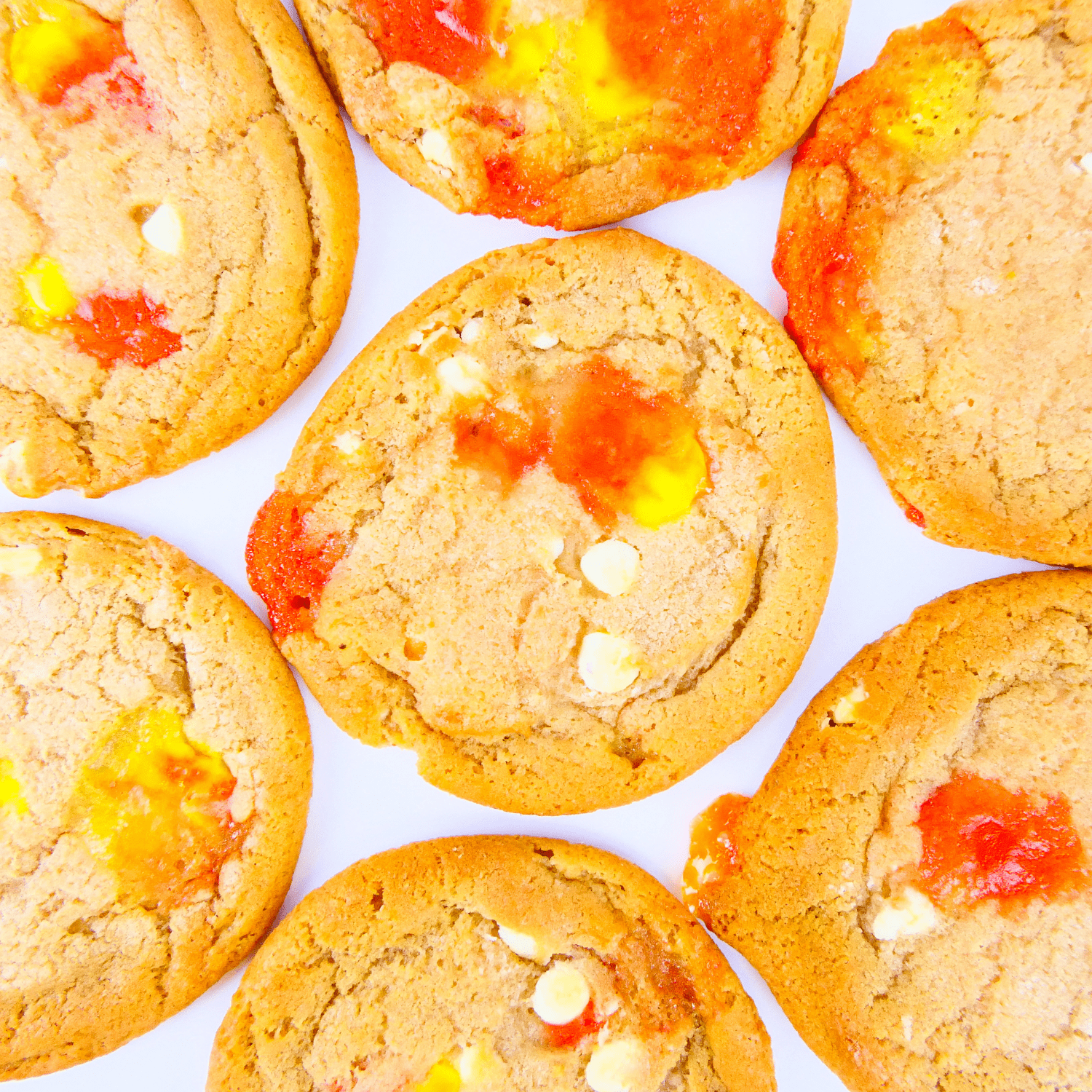 Candy Corn Cookies flat lay