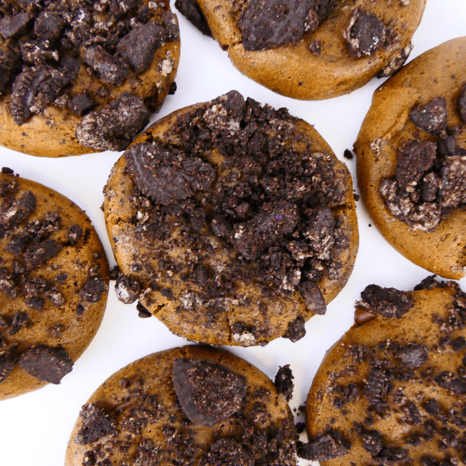 Pumpkin cookies with oreo cumble - flat lay