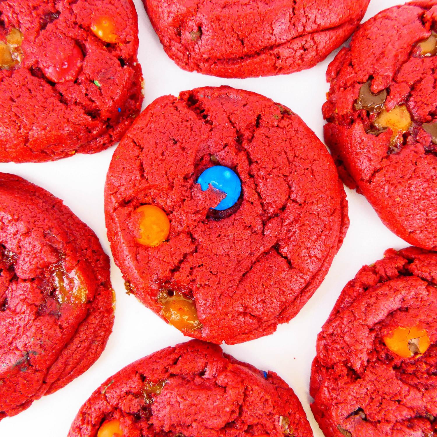 Trick or Treat Cookies with M&Ms flat lay