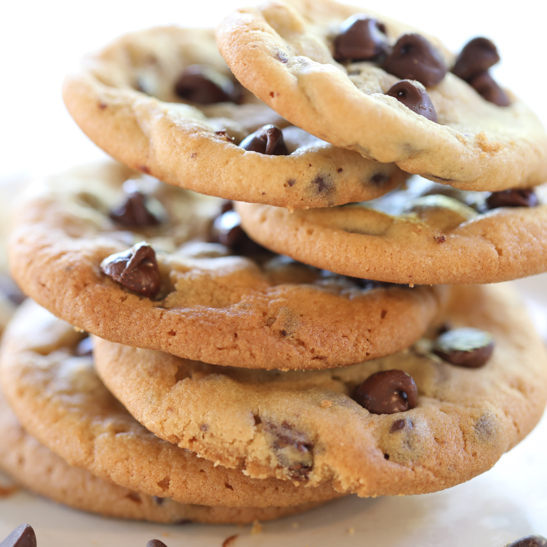 Stack of chocolate chip cookies