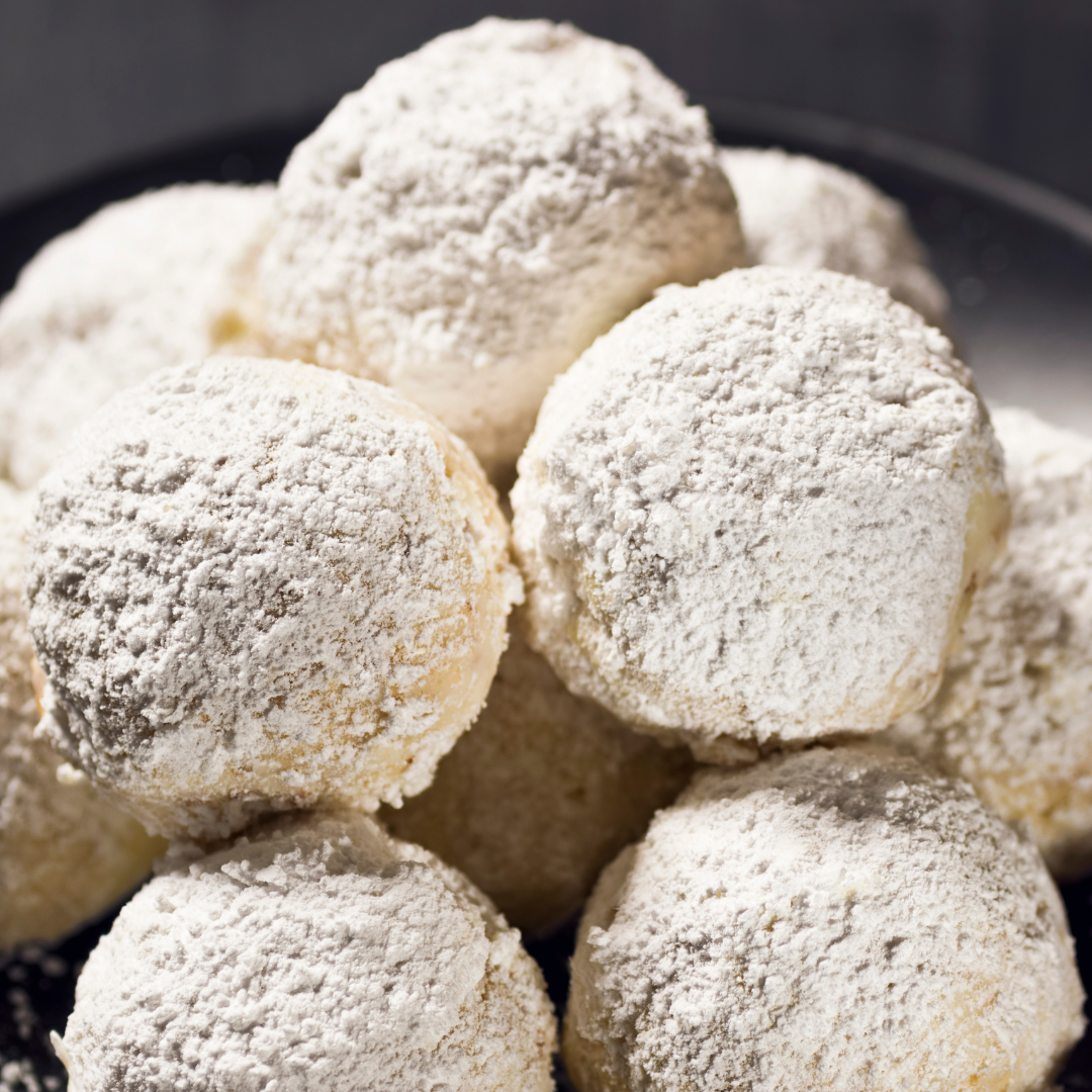 How to Make Danish Wedding Cookies - Small bite-seized cookies covered in powdered sugar
