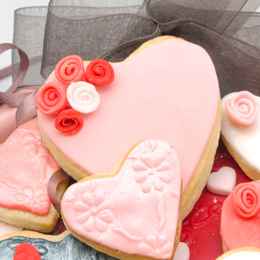 Sugar cookies in shape of hearts