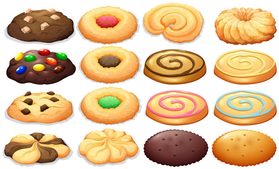 Illustration of a variety of cookies