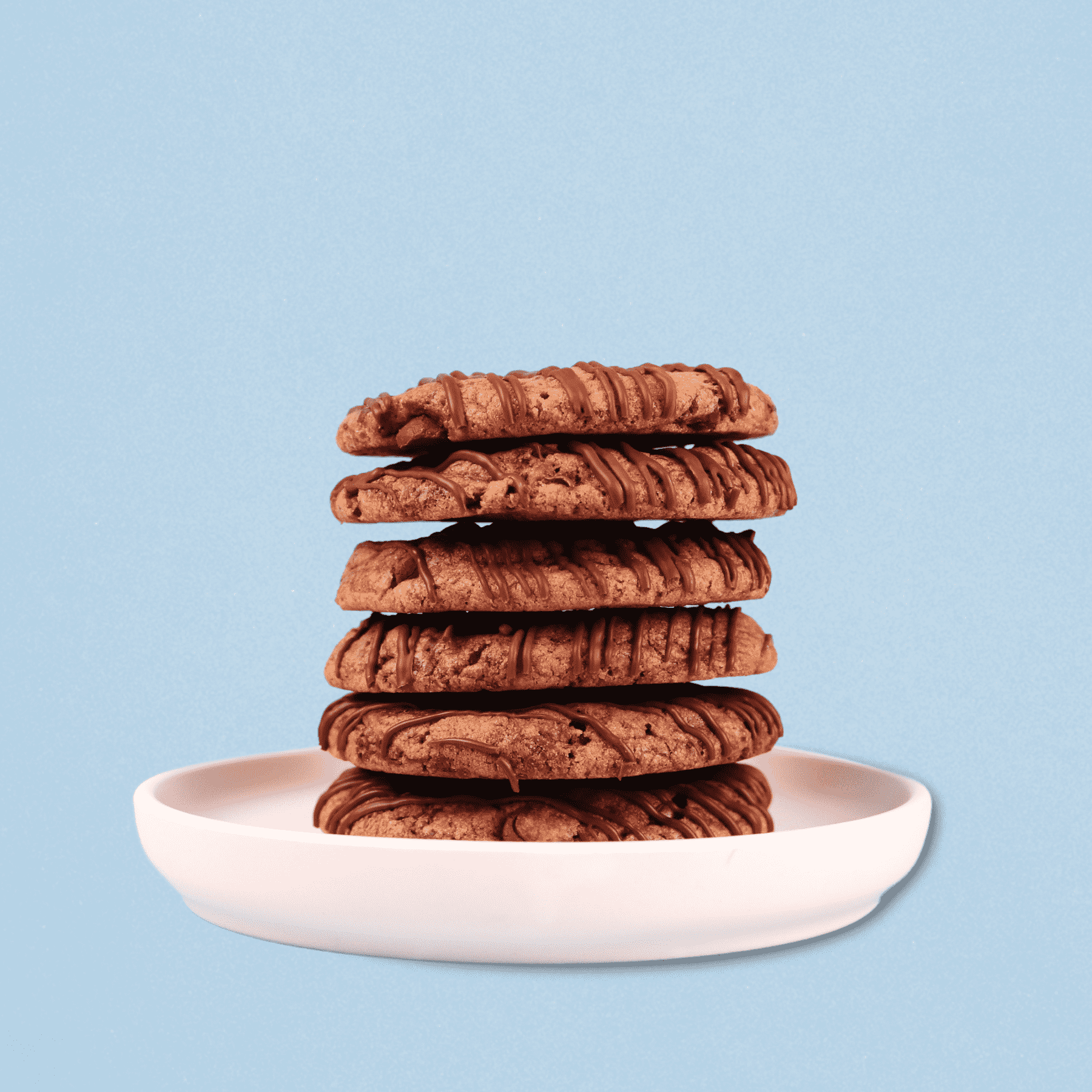 Brookie stack of six cookies