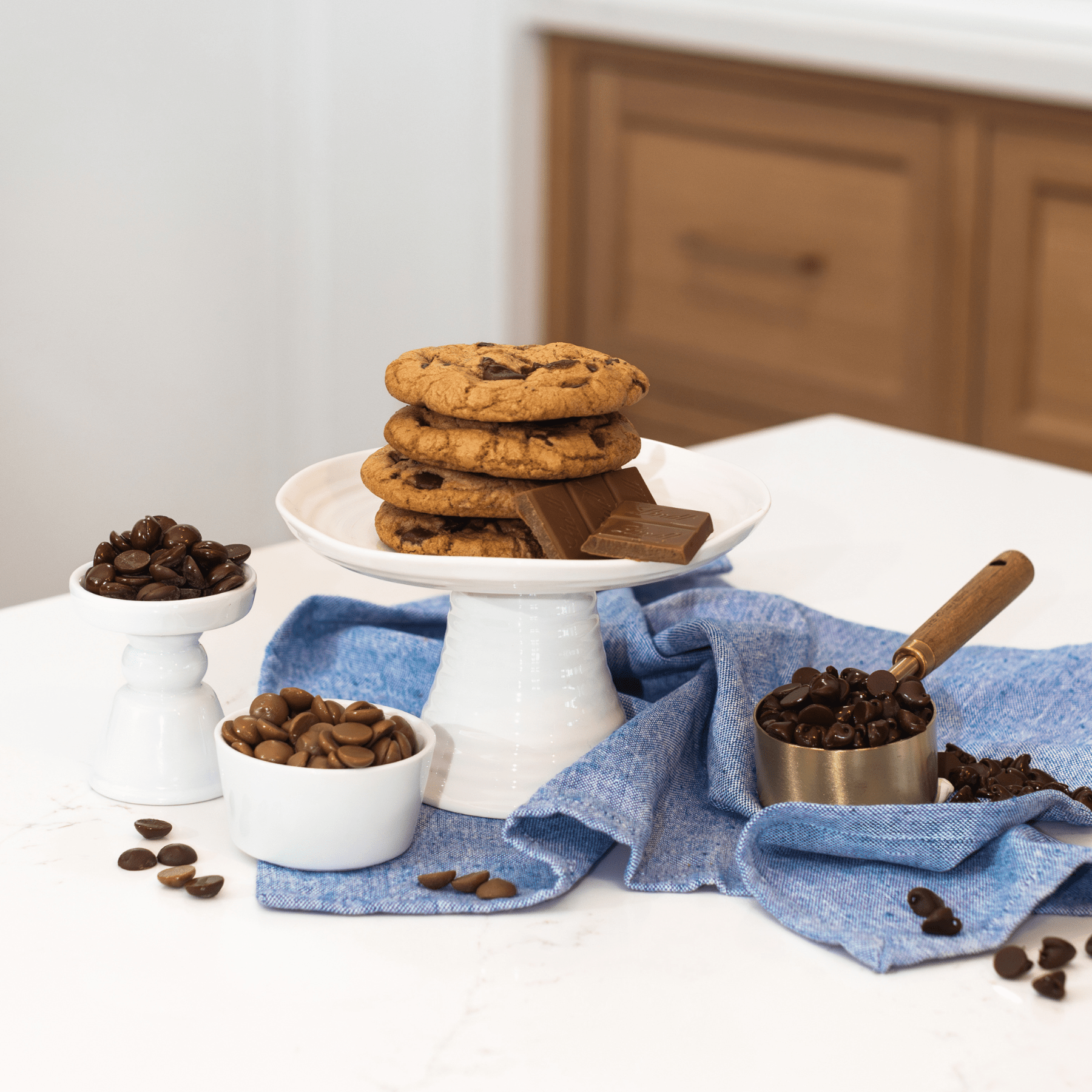 Ultimate Chocolate Chip Cookies stacked