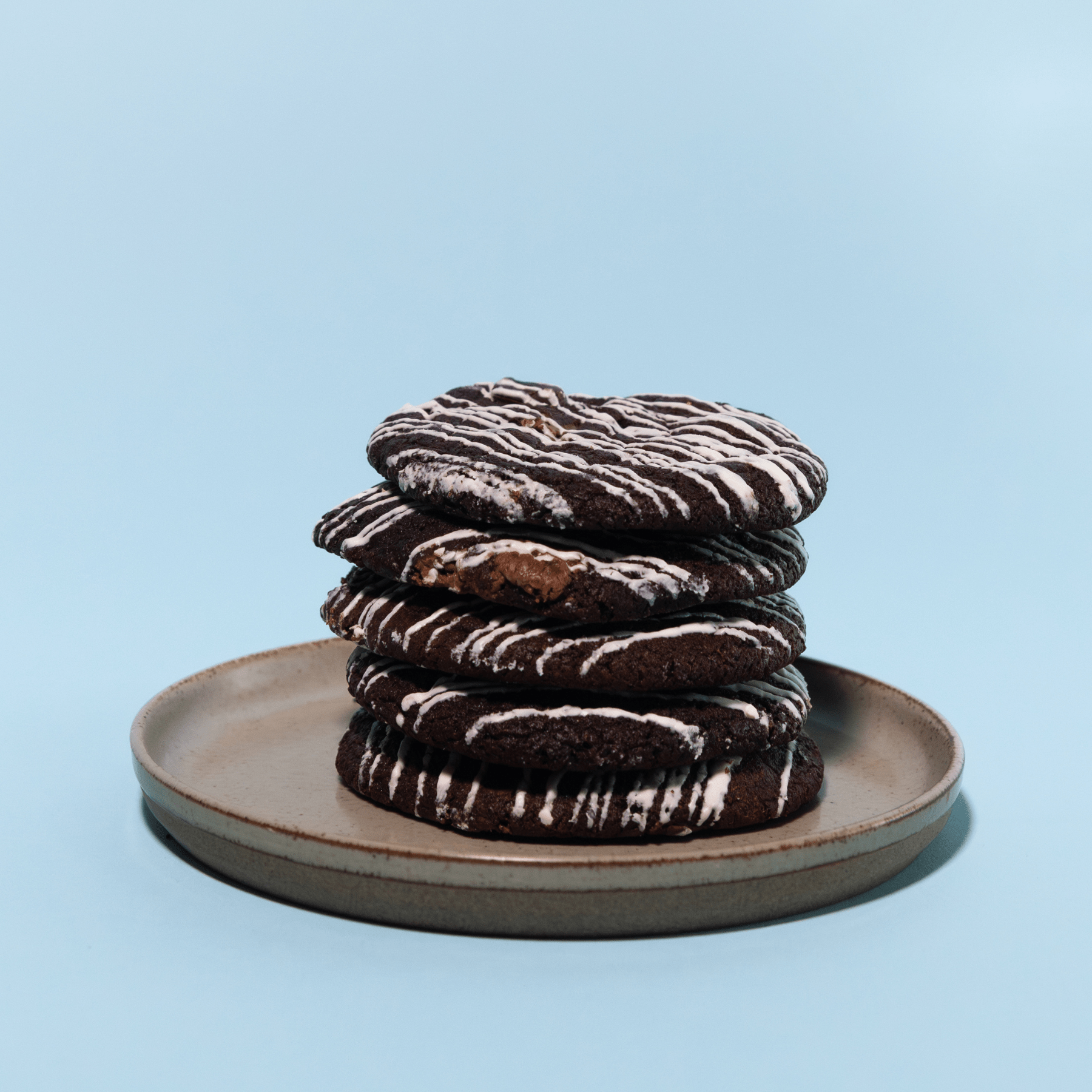 Chocolate Truffle Cookies stacked