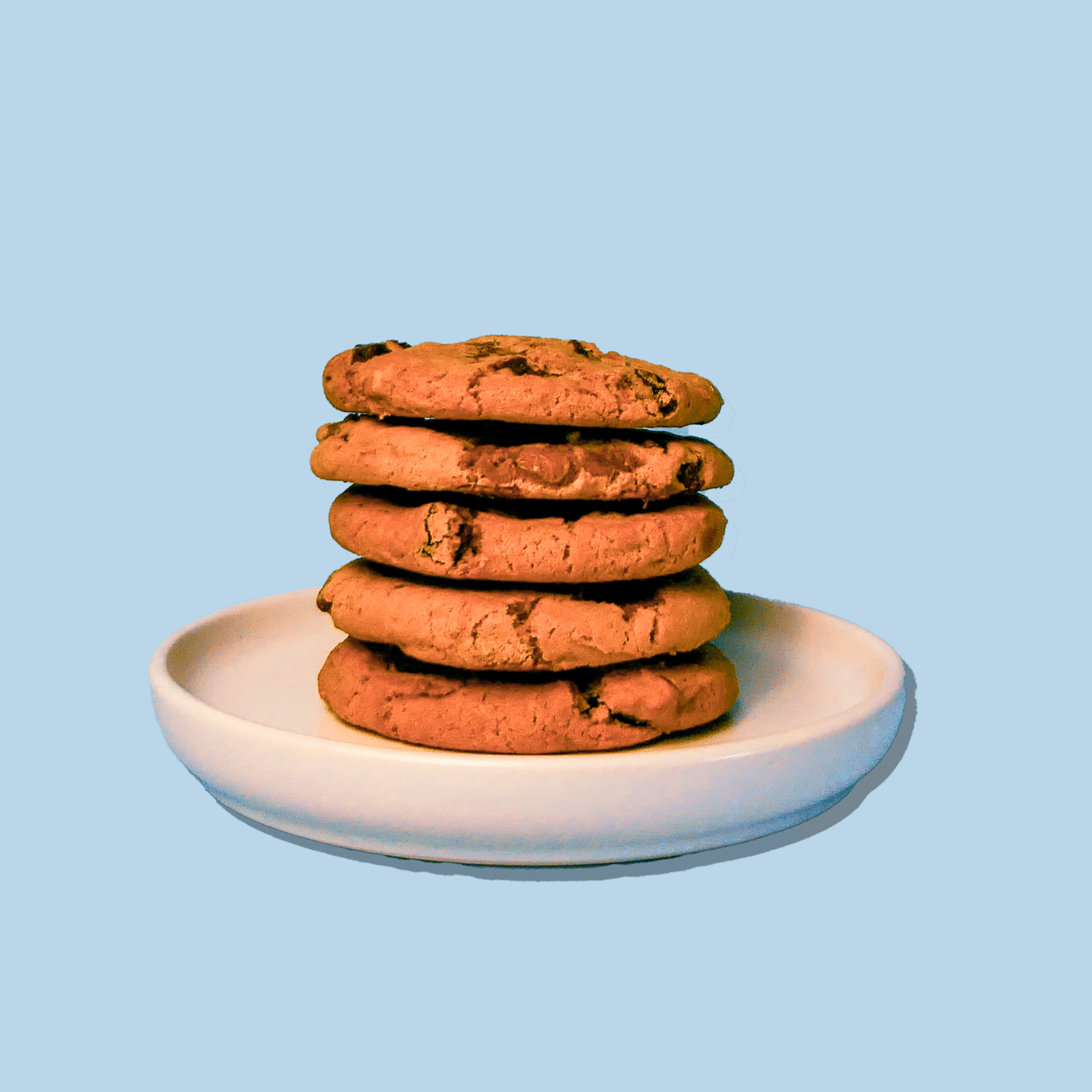 Gluten Free Ultimate Chocolate Chip cookies stacked