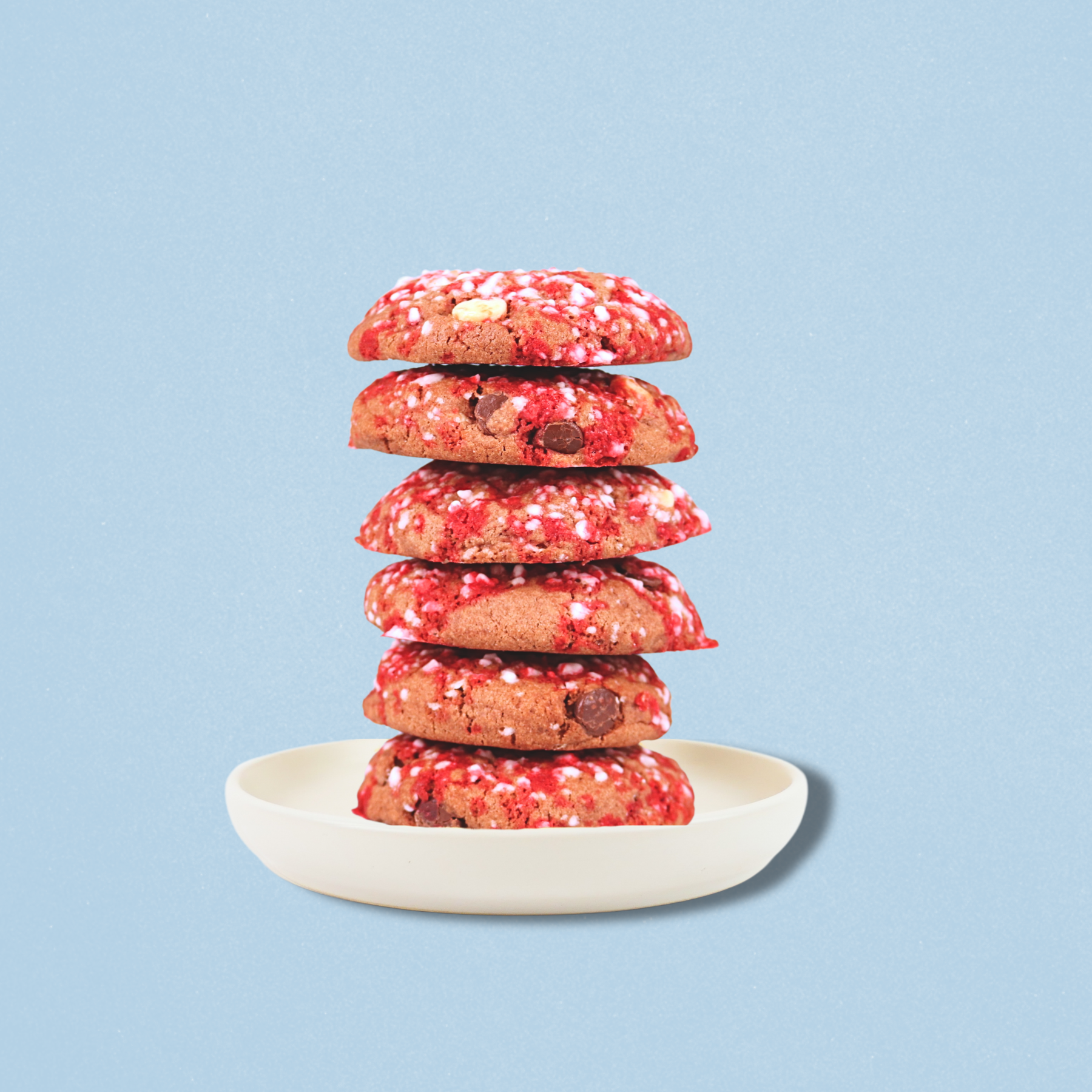 Peppermint Bark cookie stacked