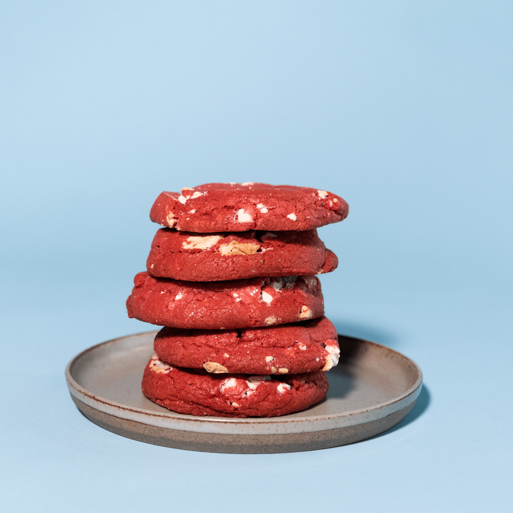 Red Velvet Cookies stacked