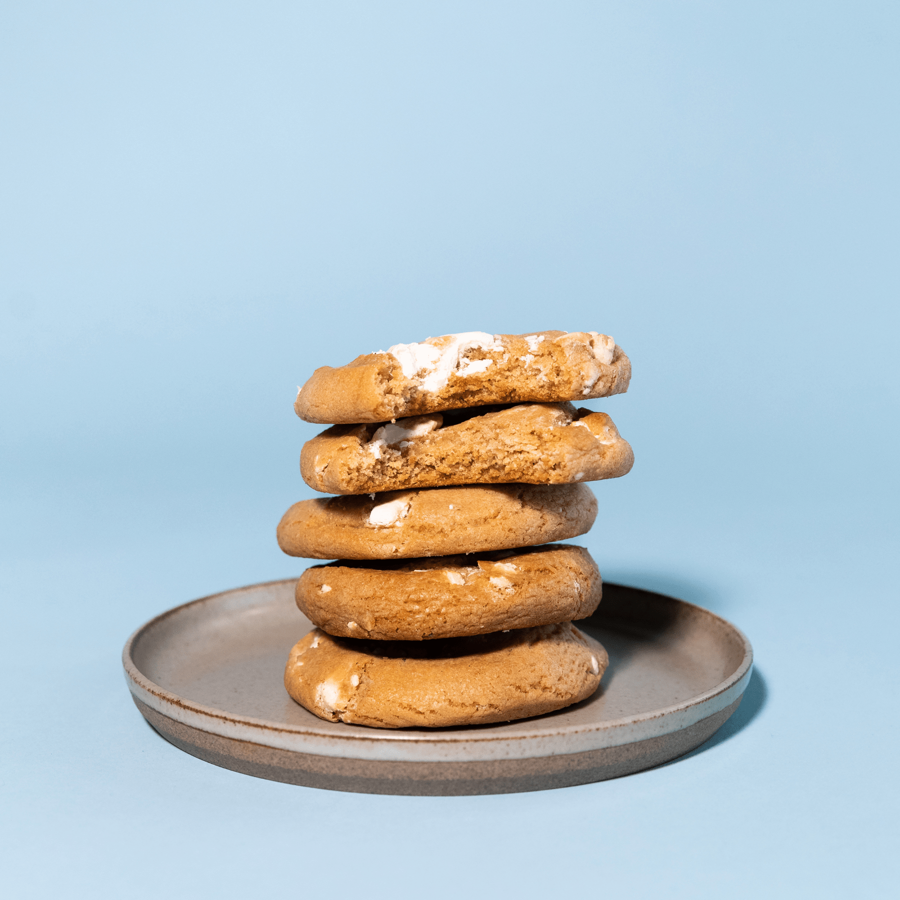 Salted Caramel Cream cookies stacked