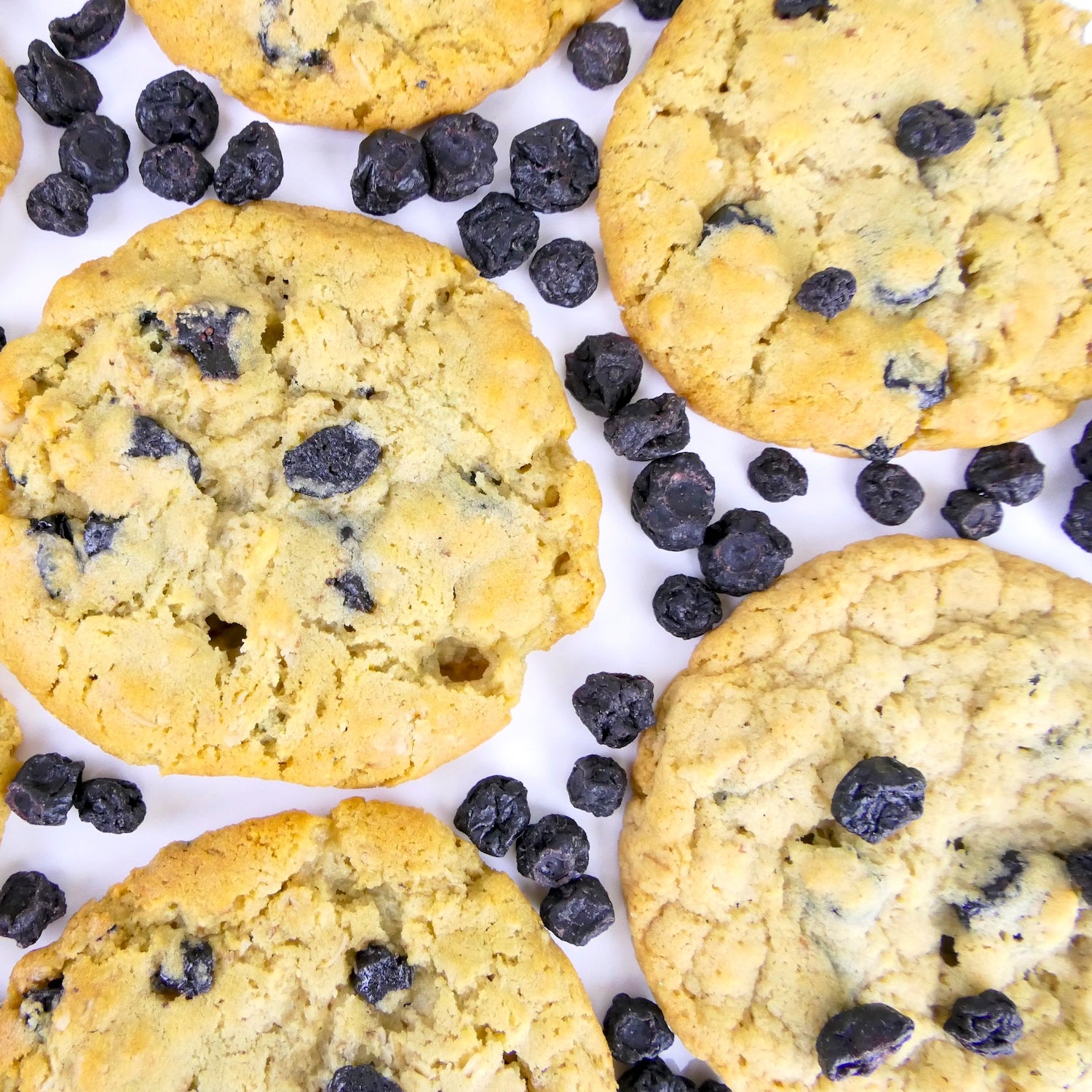 Oatmeal Blueberry Cookies Flatlay