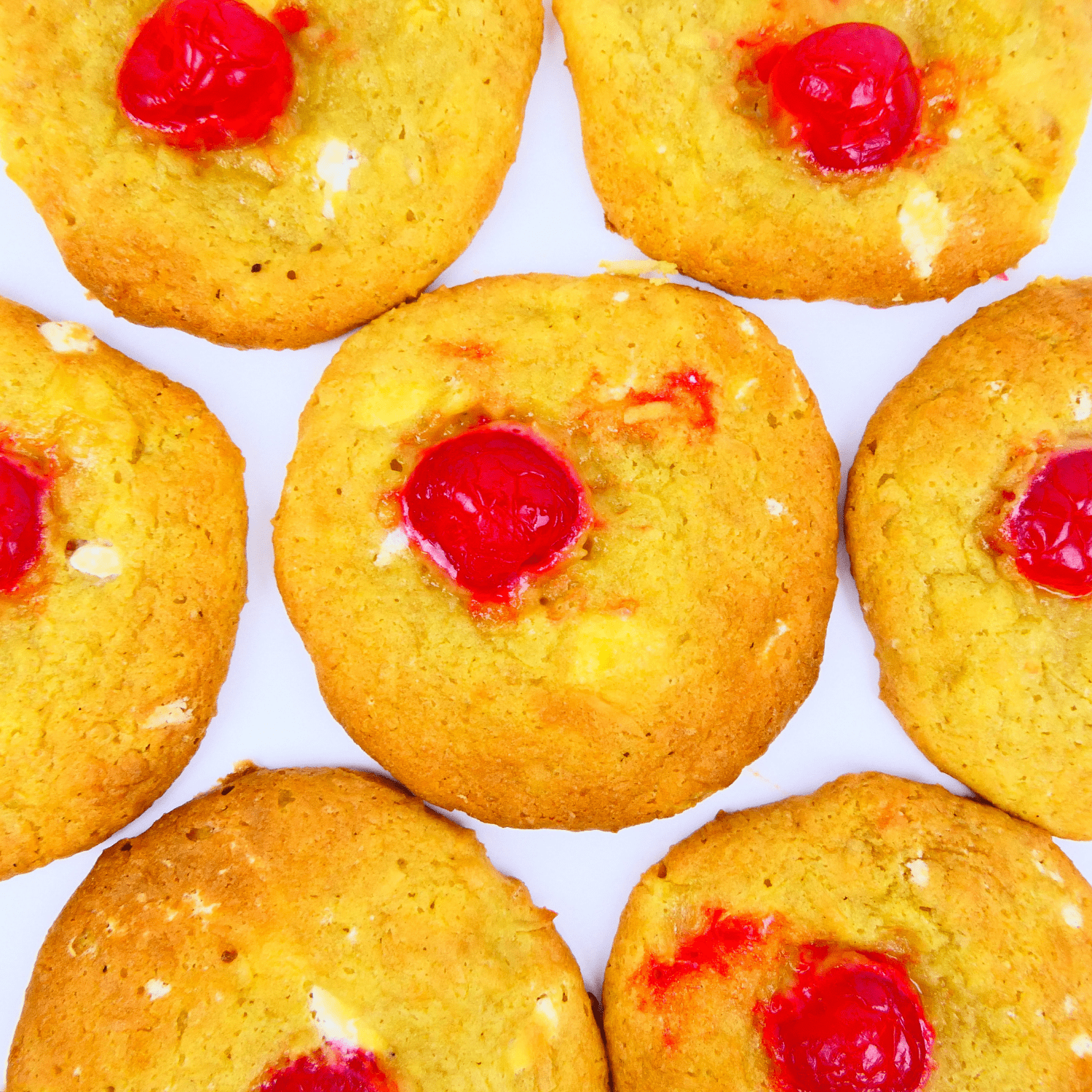 Pina colada cookies with cherry